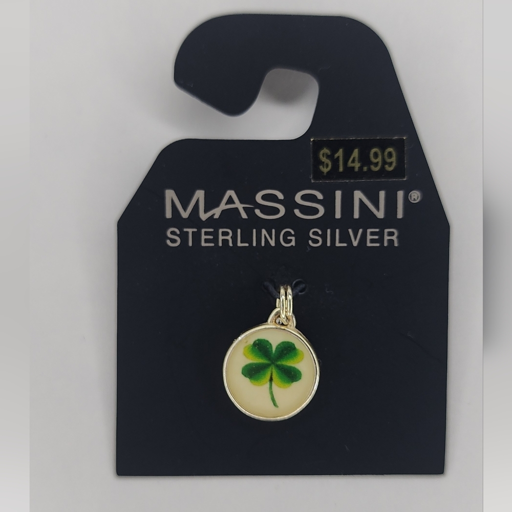 Sterling silver cloverleaf charm